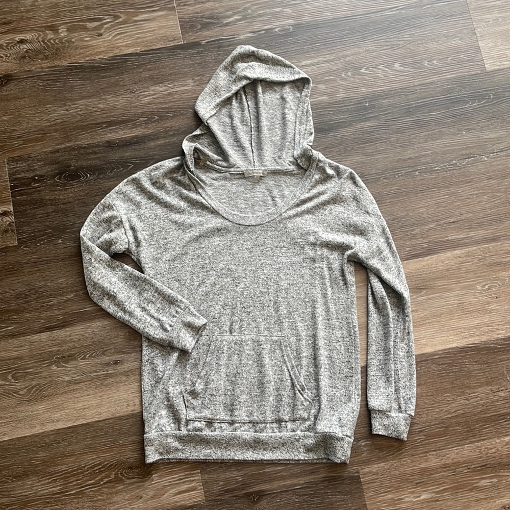 Charlotte Russe grey hooded light sweater top